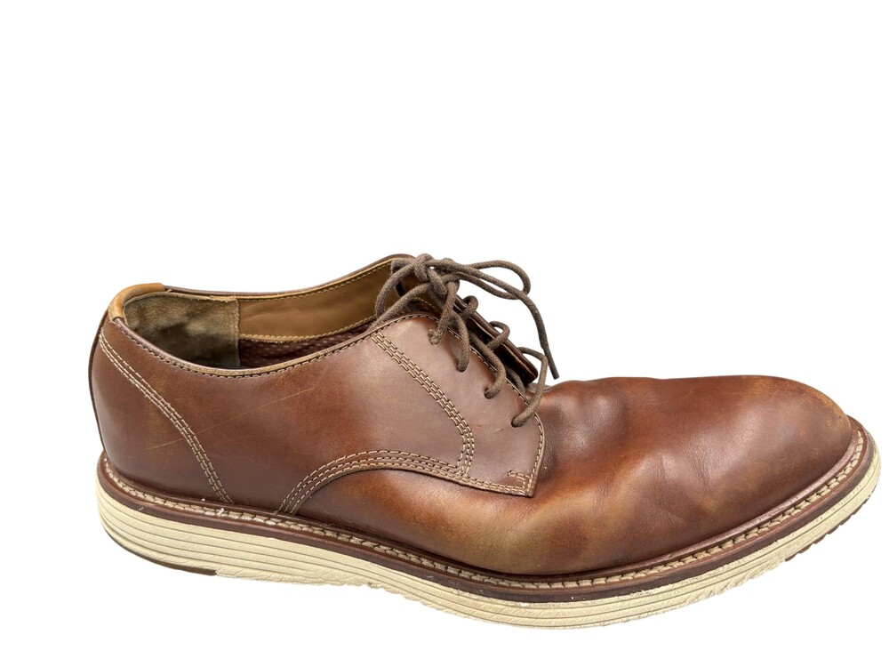 Johnston & Murphy Shoes Mens 10.5W Brown Leather Lace Up Casual Comfort 20H520